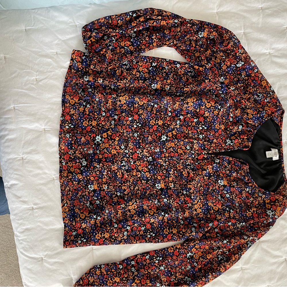 J Crew Floral Blouse Small